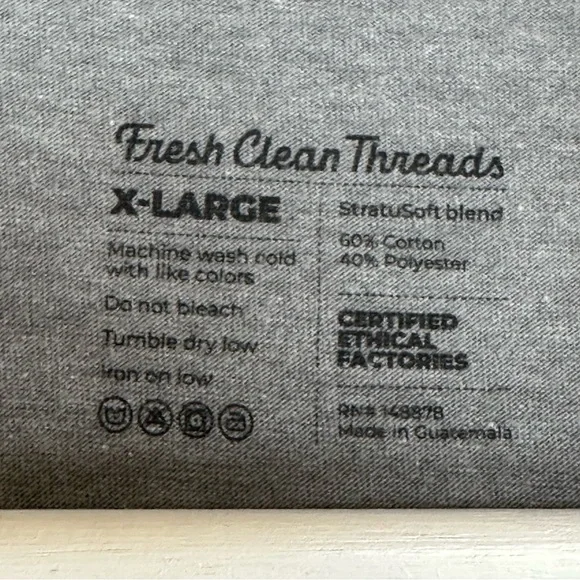 Fresh Clean Threads Heather Grey Crew Neck T-Shirt - Classic - Size XL - Picture 3 of 3